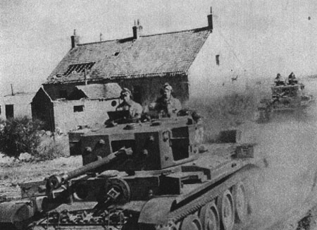 tanky Cromwell čs. brigádyvojáci brigády v La Panne, Belgie 1945