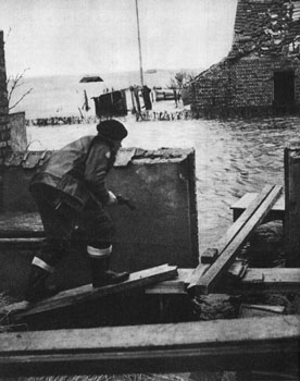 zatopené farmy před Dunkerque